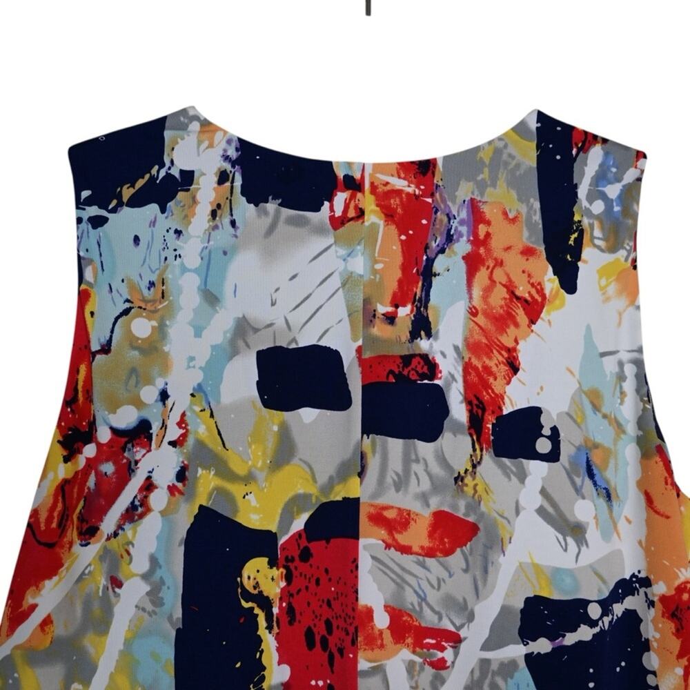 Kasper Women's 14 Sleeveless Abstract Print Lined Dressy Tank - Picture 4 of 8